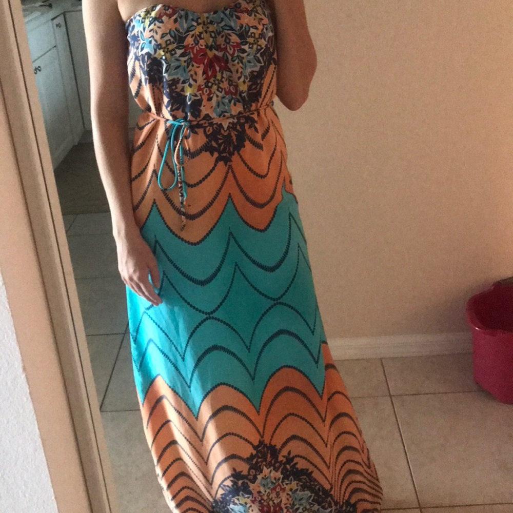 Strapless maxi dress